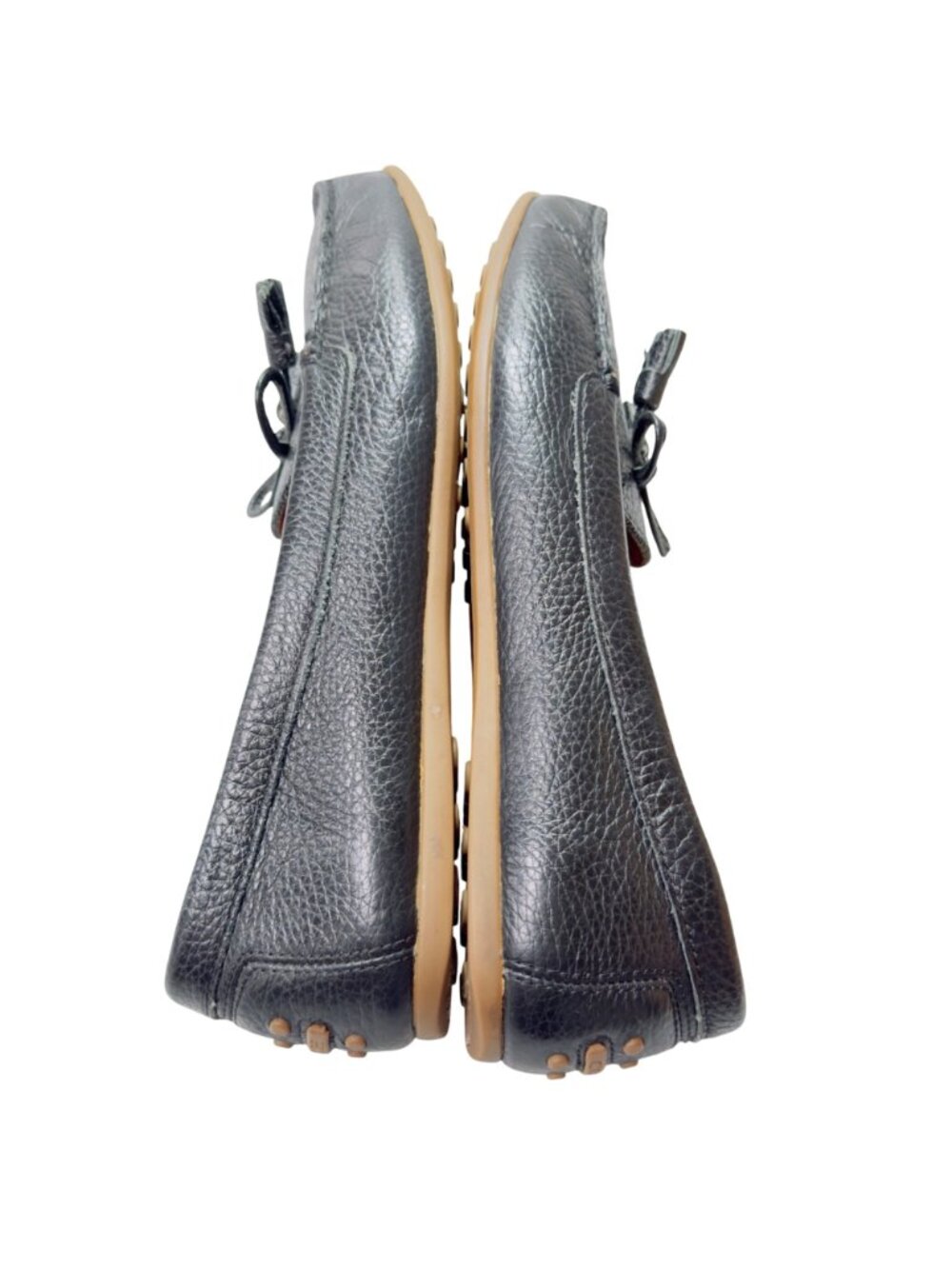 Coach Leather Womens Tassel Loafers Black Slip-On Shoes Rubber Sole Size 9B - Picture 10 of 11
